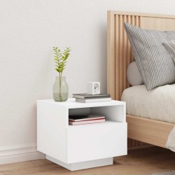 Table de chevet avec lumières LED blanc 40x39x37 cm 581249581249