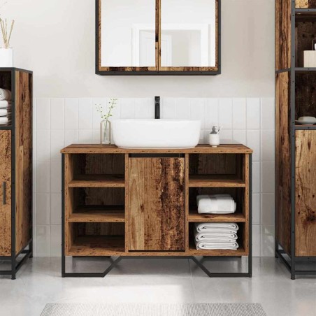 Meuble de Lavabo de Salle de Bain Bois Ancien 91 x 35 x 60 cm 581251581251