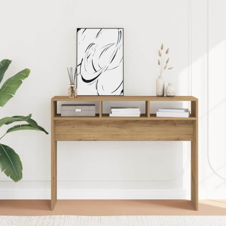 Table console chêne artisanal 105x30x80 cm bois d'ingénierie 581255581255