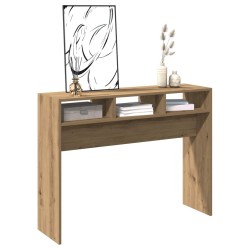Table console chêne artisanal 105x30x80 cm bois d'ingénierie 581255581255