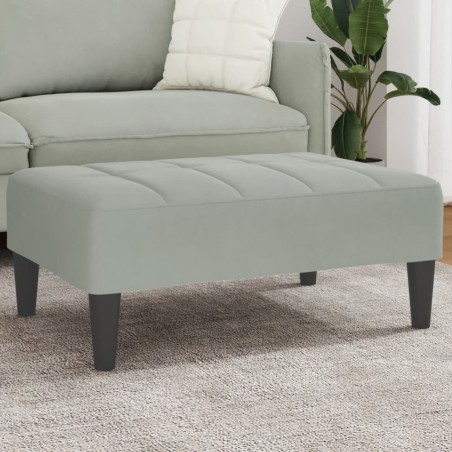 Repose-pied gris clair 77x55x31 cm velours 581260581260