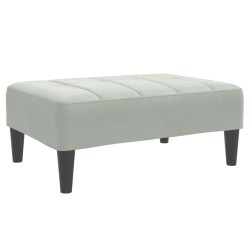 Repose-pied gris clair 77x55x31 cm velours 581260581260