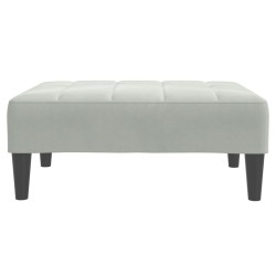 Repose-pied gris clair 77x55x31 cm velours 581260581260