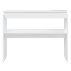 Table console blanc 102x30x80 cm bois d'ingénierie 581261581261