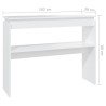 Table console blanc 102x30x80 cm bois d'ingénierie 581261581261