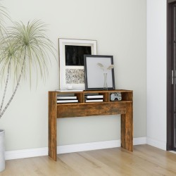 Table console Chêne fumé 105x30x80 cm Bois d'ingénierie 581264581264
