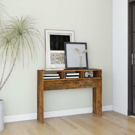 Table console Chêne fumé 105x30x80 cm Bois d'ingénierie 581264581264