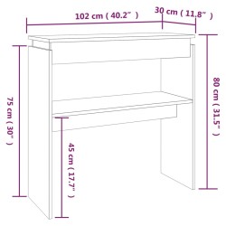 Table console Chêne fumé 102x30x80 cm Bois d'ingénierie 581265581265