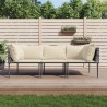 Salon de jardin 3 pcs avec coussins Gris Résine tressée 581275581275