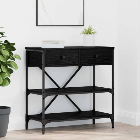 Table console avec tiroir Chêne noir 75 x 34,5 x 75 cm bois 581280581280