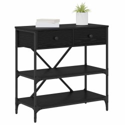 Table console avec tiroir Chêne noir 75 x 34,5 x 75 cm bois 581280581280