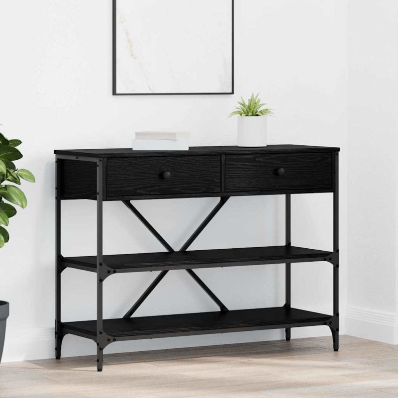 Table console avec tiroir Chêne noir 100 x 34,5 x 75 cm bois 581283581283