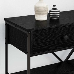 Table console avec tiroir Chêne noir 100 x 34,5 x 75 cm bois 581283581283