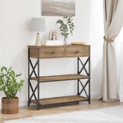 Table Console chêne artisanal 75 x 28 x 75 cm 581284581284