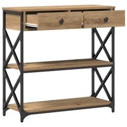 Table Console chêne artisanal 75 x 28 x 75 cm 581284581284