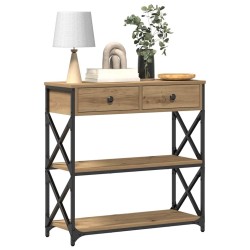 Table Console chêne artisanal 75 x 28 x 75 cm 581284581284