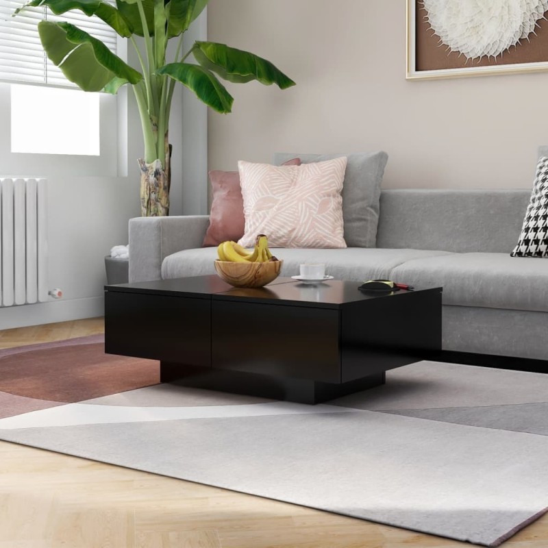 Table basse Noir 90x60x31 cm Bois d’ingénierie 581289581289