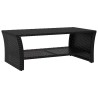 Table basse noir 100x50x40 cm résine tressée 581291581291