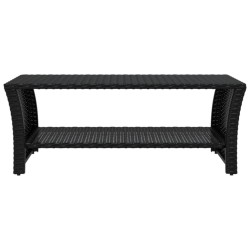Table basse noir 100x50x40 cm résine tressée 581291581291