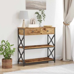 Table Console avec tiroir Bois ancien 75 x 28 x 75 cm 581311581311