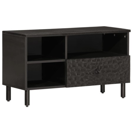 Meuble TV noir 80x33x46 cm bois massif de manguier 581321581321