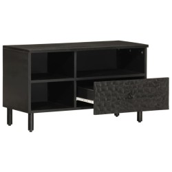 Meuble TV noir 80x33x46 cm bois massif de manguier 581321581321