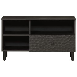 Meuble TV noir 80x33x46 cm bois massif de manguier 581321581321