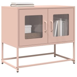 Meuble TV rose 68x39x60,5 cm acier laminé à froid 581323581323