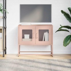 Meuble TV rose 68x39x60,5 cm acier laminé à froid 581323581323