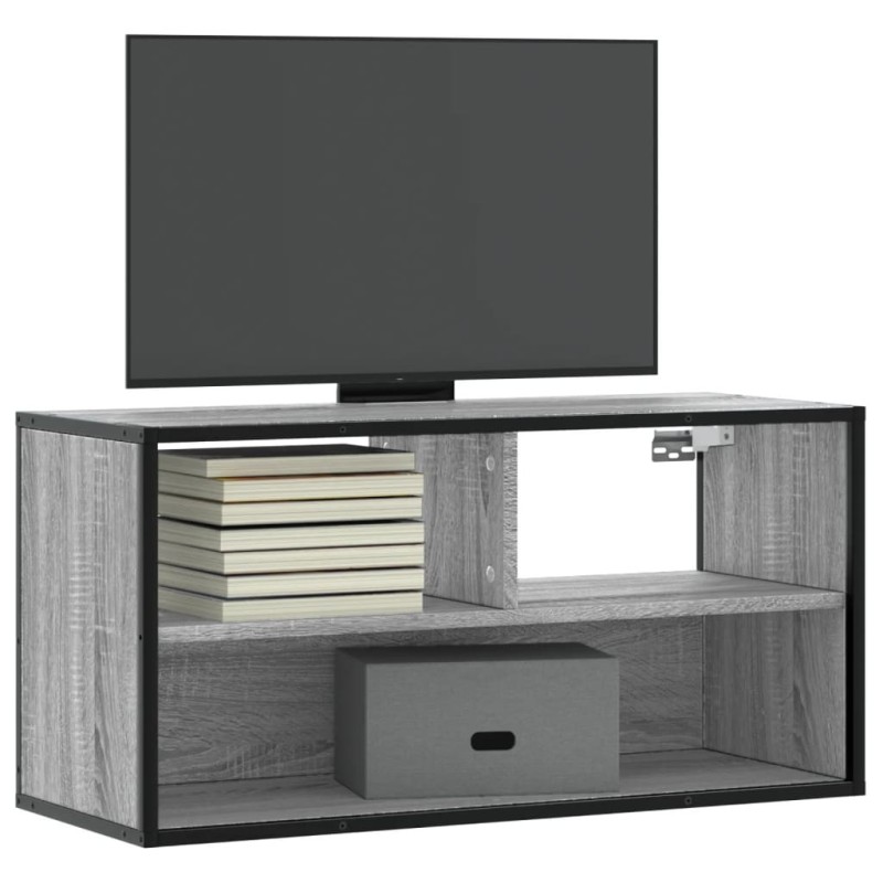 Meuble TV sonoma gris 80x31x39,5 cm bois d'ingénierie et métal 581330581330