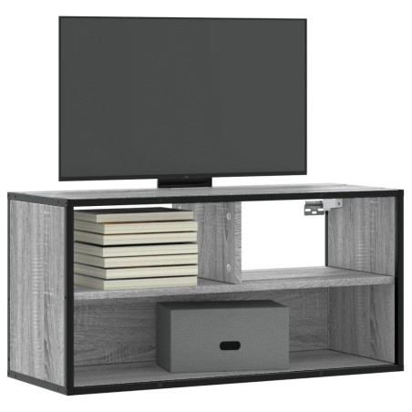 Meuble TV sonoma gris 80x31x39,5 cm bois d'ingénierie et métal 581330581330