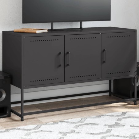 Meuble TV noir 100,5x39x60,5 cm acier 581333581333