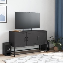 Meuble TV noir 100,5x39x60,5 cm acier 581333581333