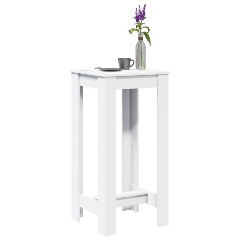 Table de bar blanc 51x50x103,5 cm bois d'ingénierie 581334581334
