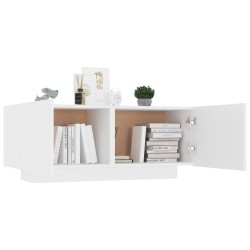 Table de chevet blanc 100x35x40 cm bois d'ingénierie 581335581335