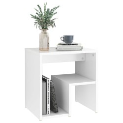Table de chevet blanc 40x30x40 cm bois d'ingénierie 581336581336