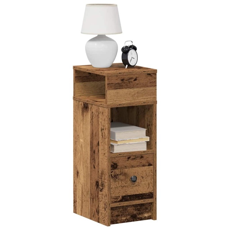 Table de chevet avec tiroir en bois ancien 25x31x66 cm 581341581341