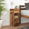 Table de chevet avec tiroir en bois ancien 25x31x66 cm 581341581341