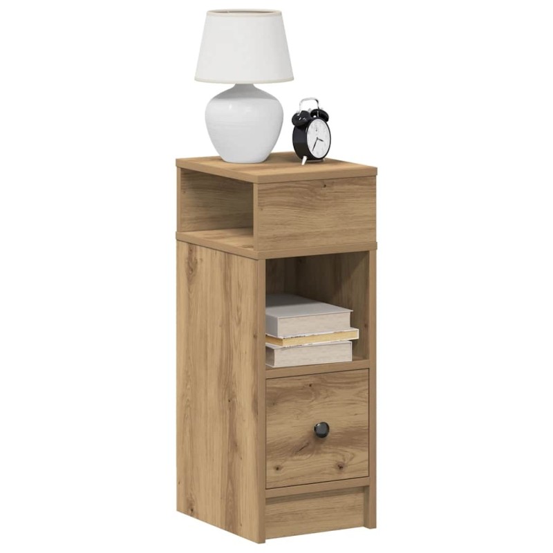 Table de chevet avec tiroir en chêne artisanal 25 x 31 x 66 cm 581343581343