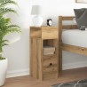 Table de chevet avec tiroir en chêne artisanal 25 x 31 x 66 cm 581343581343