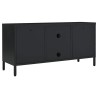 Meuble TV Noir 105x35x52 cm Acier et verre 581349581349