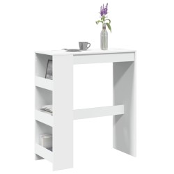 Table de bar et étagères blanc 90x40x103,5 cm bois d'ingénierie 581353581353