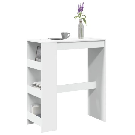 Table de bar et étagères blanc 90x40x103,5 cm bois d'ingénierie 581353581353