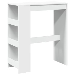 Table de bar et étagères blanc 90x40x103,5 cm bois d'ingénierie 581353581353