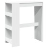 Table de bar et étagères blanc 90x40x103,5 cm bois d'ingénierie 581353581353