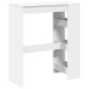 Table de bar et étagères blanc 90x40x103,5 cm bois d'ingénierie 581353581353
