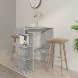 Table de bar et étagère de rangement Sonoma gris 100x50x101,5cm 581354581354