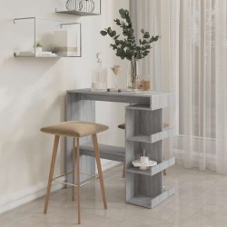 Table de bar et étagère de rangement Sonoma gris 100x50x101,5cm 581354581354