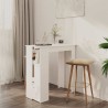 Table de bar et étagère Blanc 102x50x103,5 cm Bois d'ingénierie 581356581356