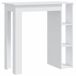 Table de bar et étagère Blanc 102x50x103,5 cm Bois d'ingénierie 581356581356